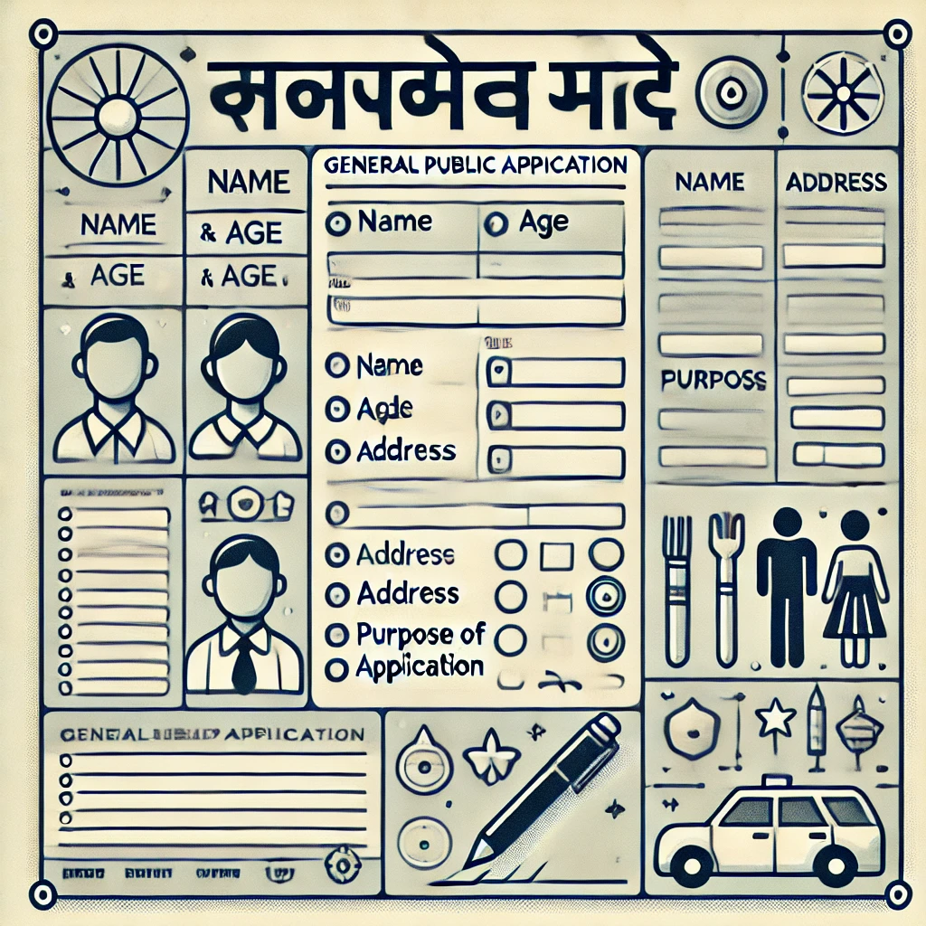 जन साधारण के आवेदन पत्र general public application form